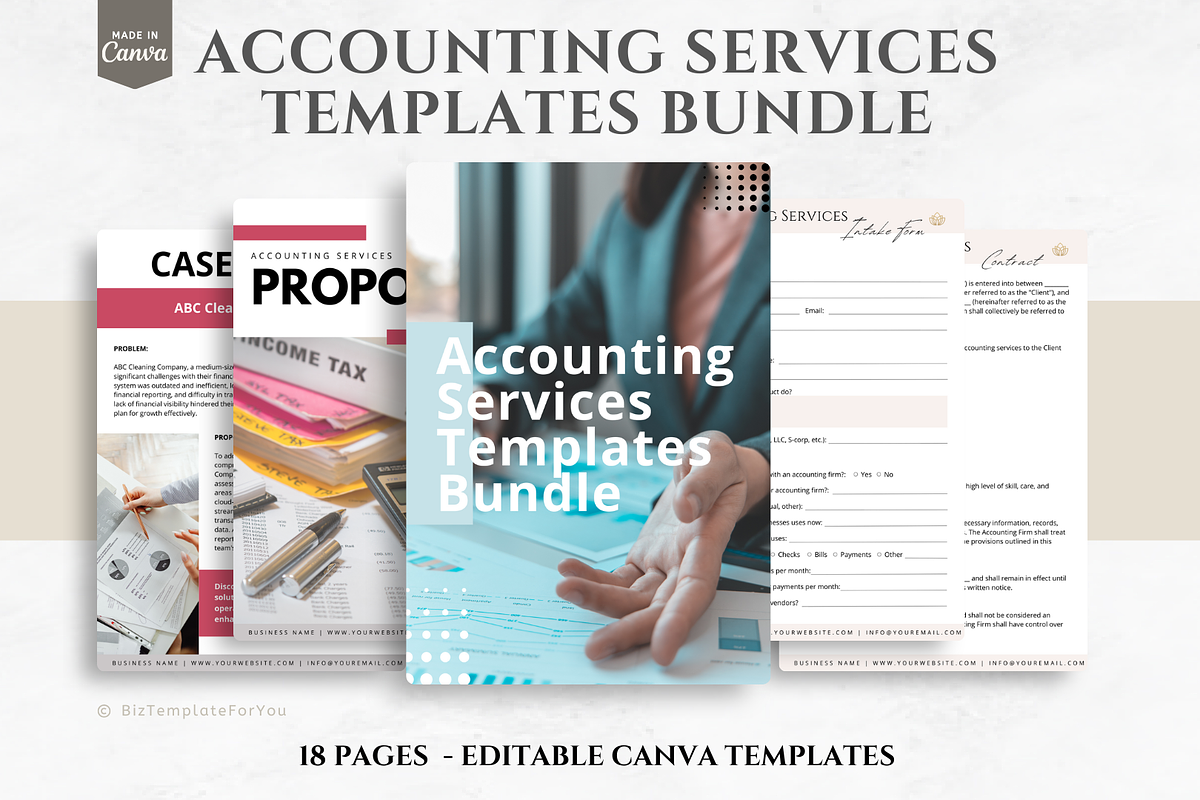Accounting Services Templates Bundle, a Marketing Template by BizTemplateForYou (Photo 1 of 6)