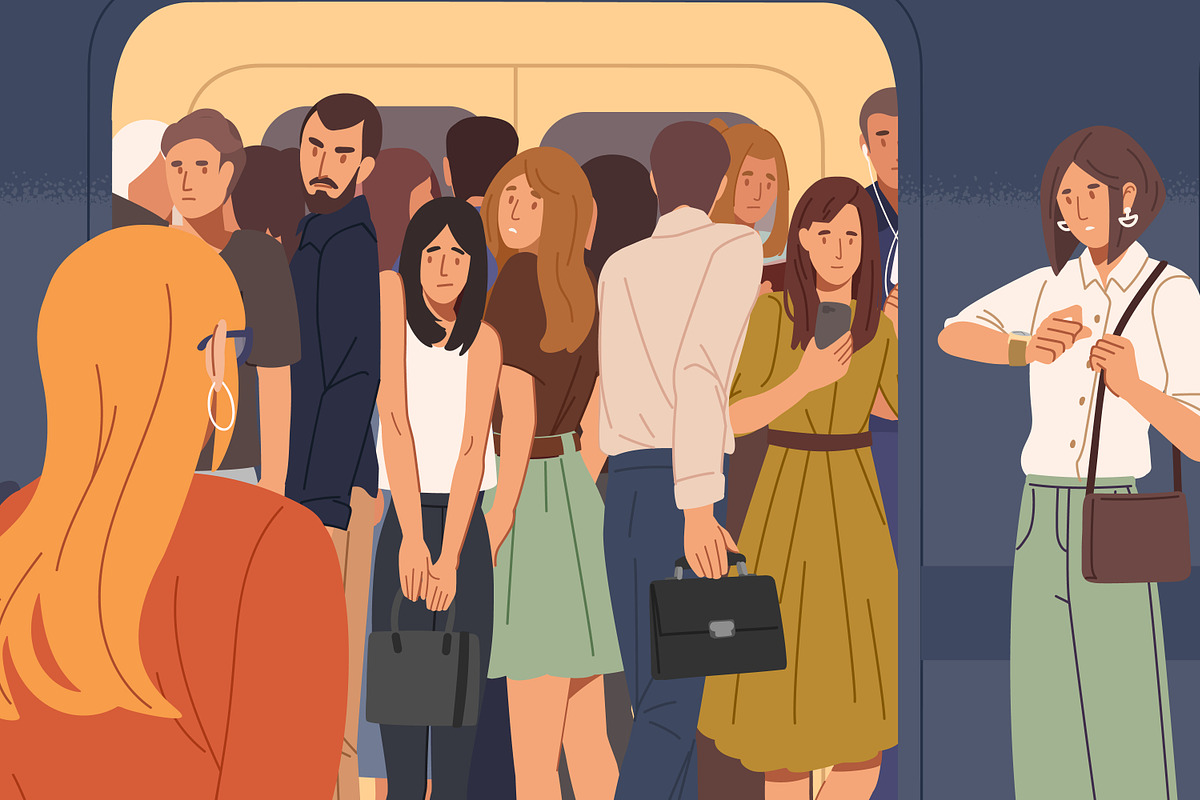 People in full subway car, a Transportation Illustration by Good Studio (Photo 2 of 3)