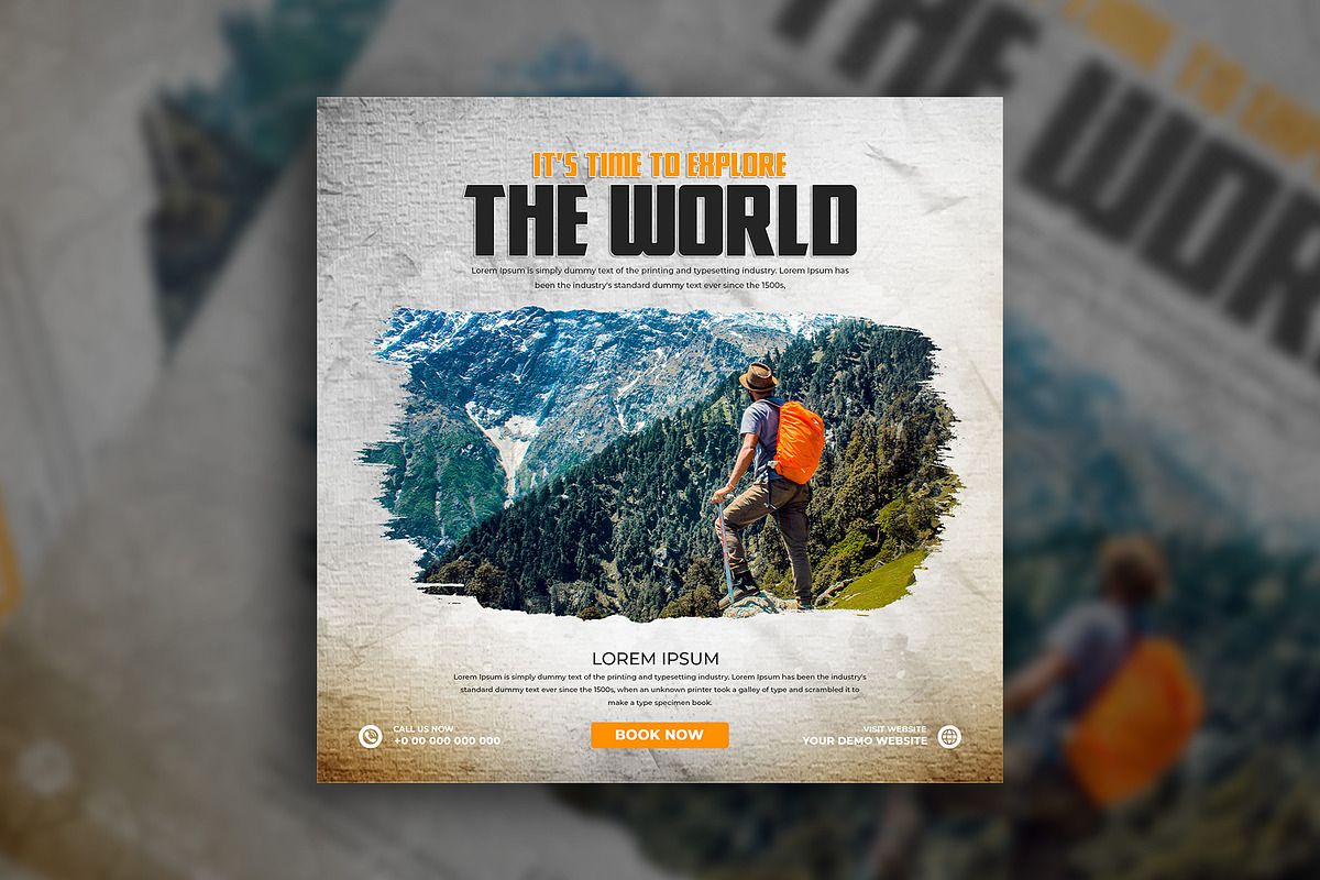 Travel social media post banner, a Social Media Template by Tanmoy Topu (Photo 11 of 11)