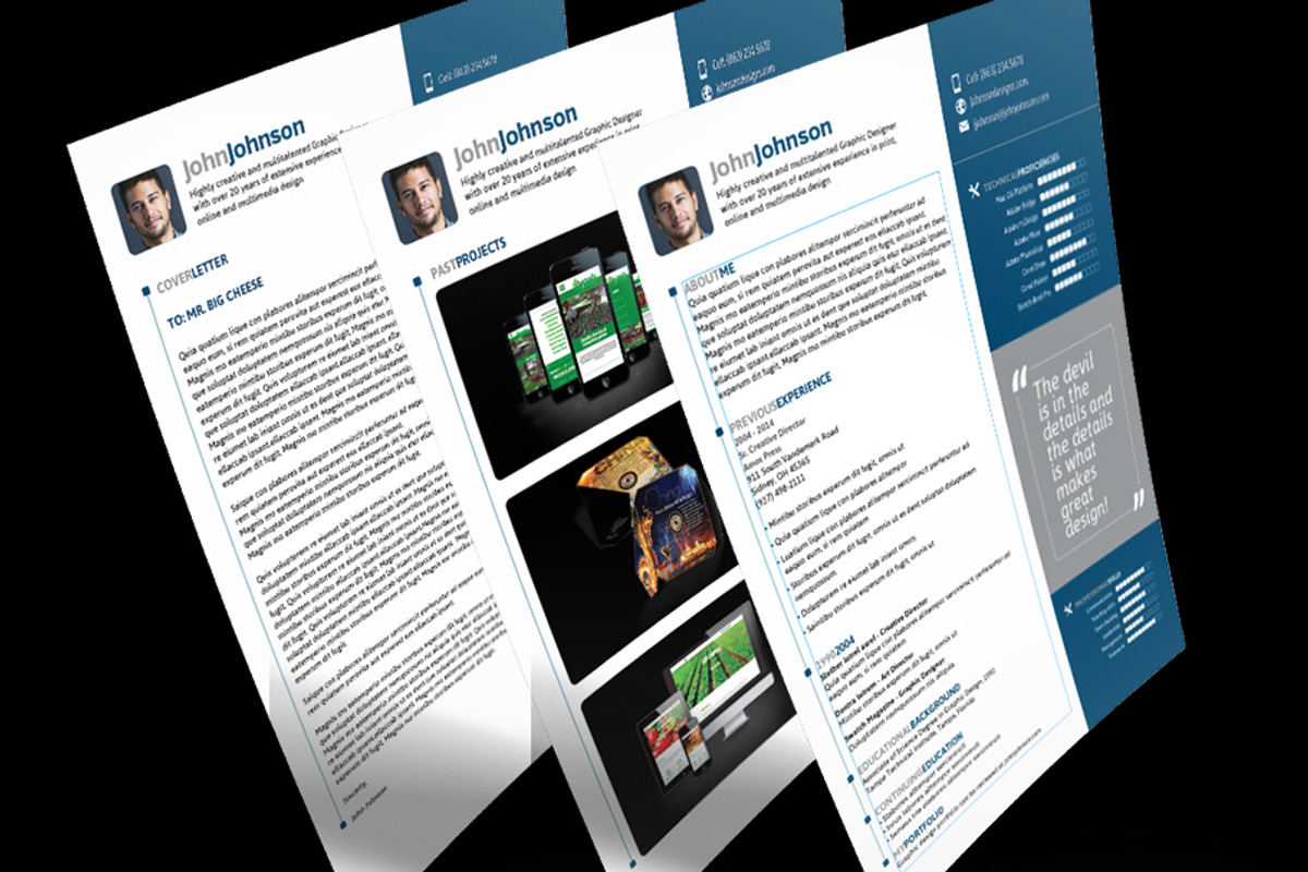 Creatives Resume Set, a Resume Template by potterDesigns (Photo 5 of 5)