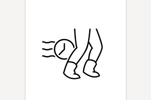 Slowed movements. Mental health, an Outline Icon by Anna's Shop