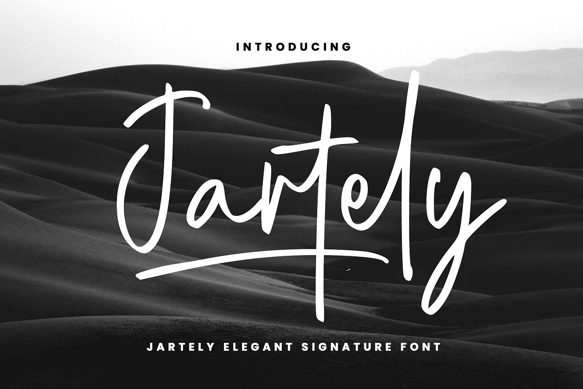 Jartely Font, a Script Font by Zelda Graphic (Photo 1 of 10)
