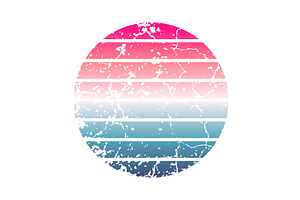 Vintage colorful sunset. Striped