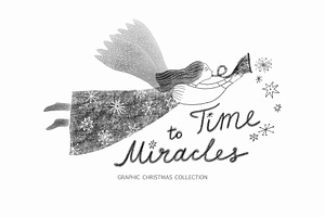 Time to Miracles. Graphic Christmas, a Seasonal Illustration by Annakniaz