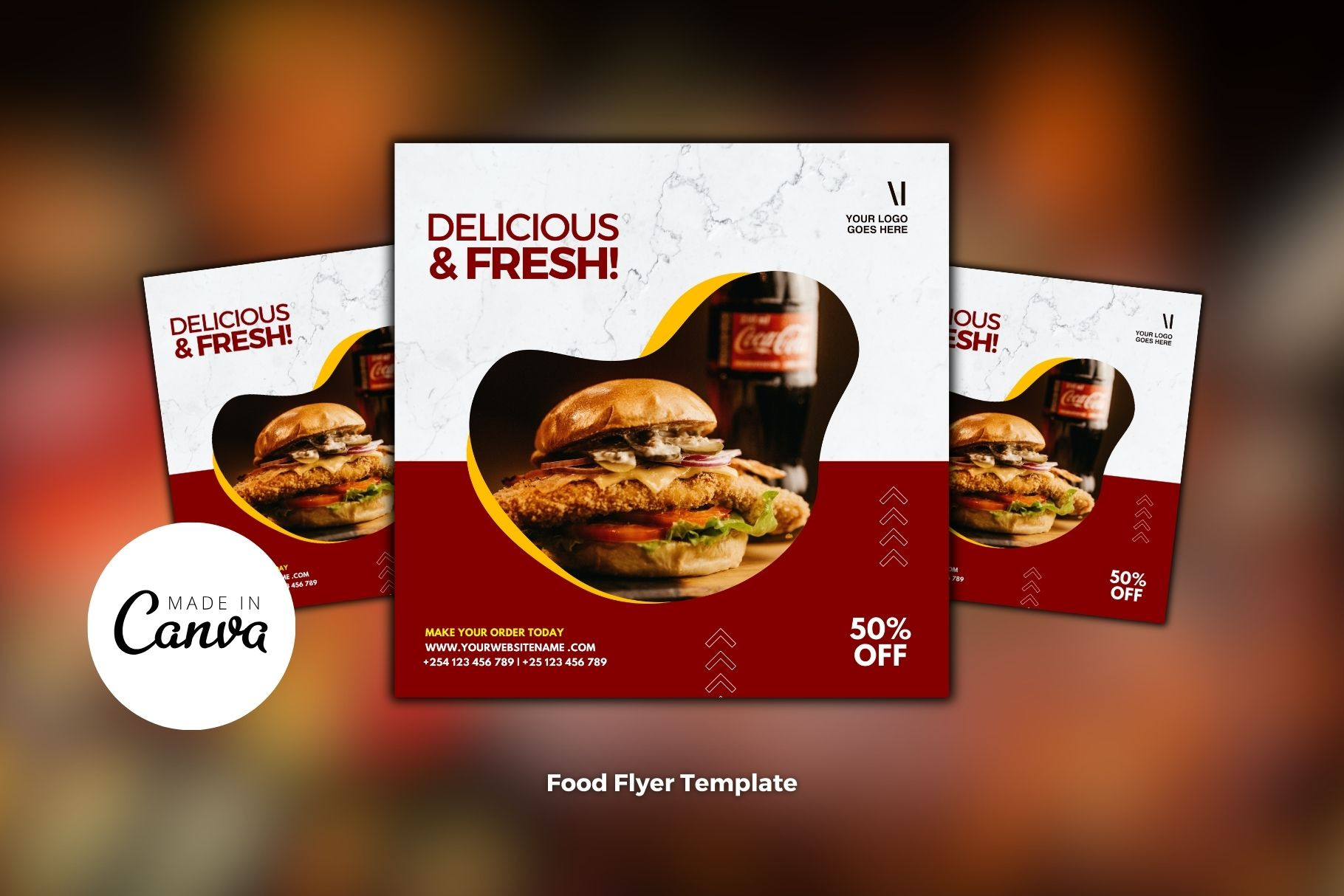 Burger Fast Food Canva Template, a Social Media Template by MK Creatives