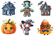 Cute Halloween Crochet Illustrations, an Illustration by DreamArtGraphic (Thumbnail 2 of 5)