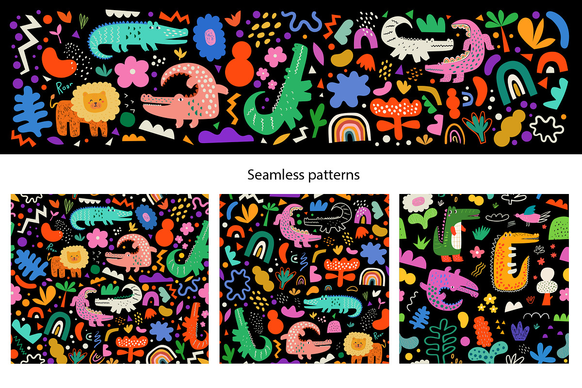 Cute baby crocodiles illustrations, an Animal Illustration by MoleskoStudio (Photo 10 of 23)