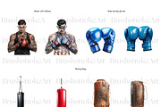 Boxing Clipart, Black Boxer, Fitness, a Person Illustration by BrushstrokeArtGB (Thumbnail 4 of 9)