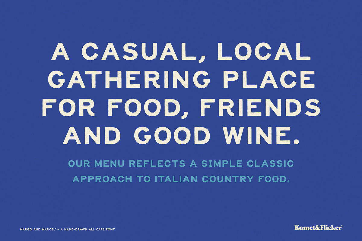 Margo and Marcel - A Hand-Drawn Font, a Sans Serif Font by Komet & Flicker (Photo 6 of 15)