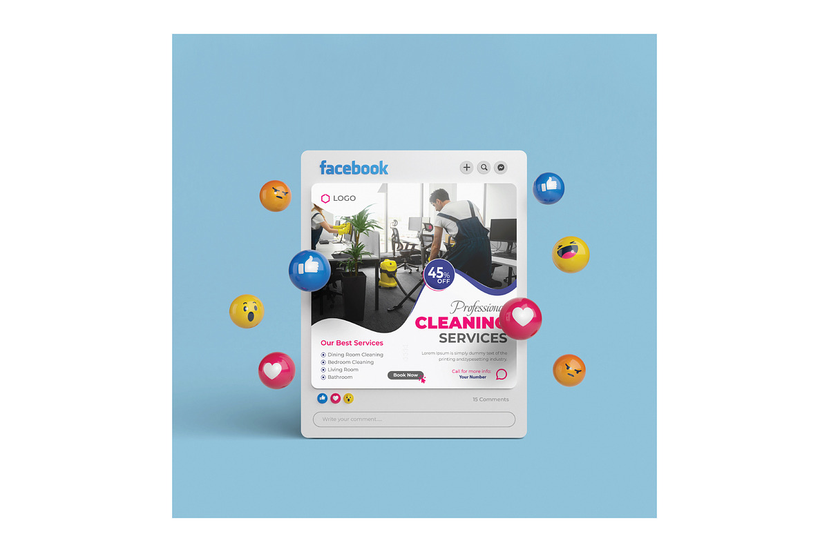 Cleaning Service Flyer Design, a Flyer Template by YUDesignStore (Photo 6 of 6)