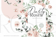 Dusty Roses Boho Watercolor, an Object Illustration by Olga Koelsch (Thumbnail 1 of 13)