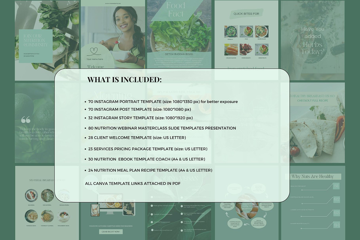 Nutrition Coach Course Creator Canva, a Social Media Template by Deepa Template Studio (Photo 4 of 48)