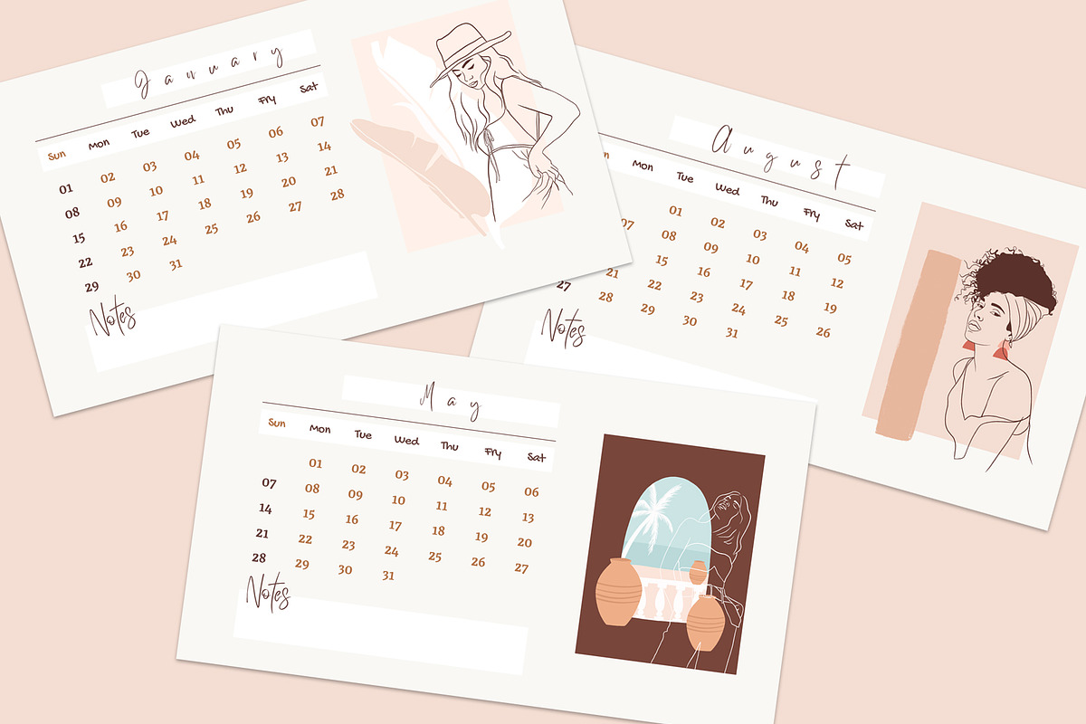 2023 Printable Calendar, a Stationery Template by Nagore Rodriguez Design