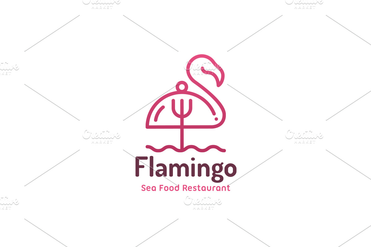 Flamingo Sea Food Logo, a Branding & Logo Template by Martin-Jamez (Photo 1 of 4)