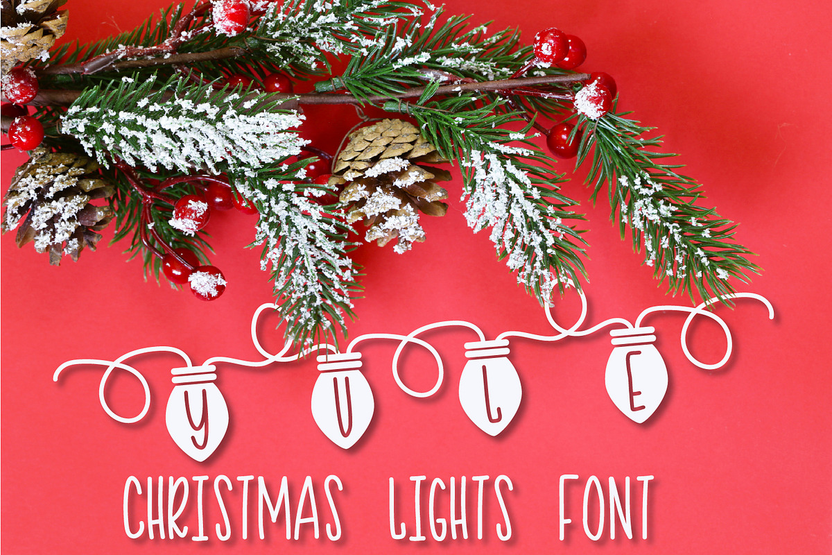 YULE - Christmas Lights Font