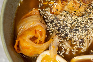 Noodle bowl japanese cuisine sesame served ramen, a Food & Drink Photo by Photo Drive Studio