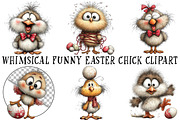 Whimsical Funny Easter Chick Clipart, an Illustration by OK Design (Thumbnail 2 of 6)