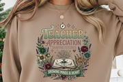 Retro Floral Teacher PNG, Teacher, a Graphic by Vector Portal (Thumbnail 4 of 8)