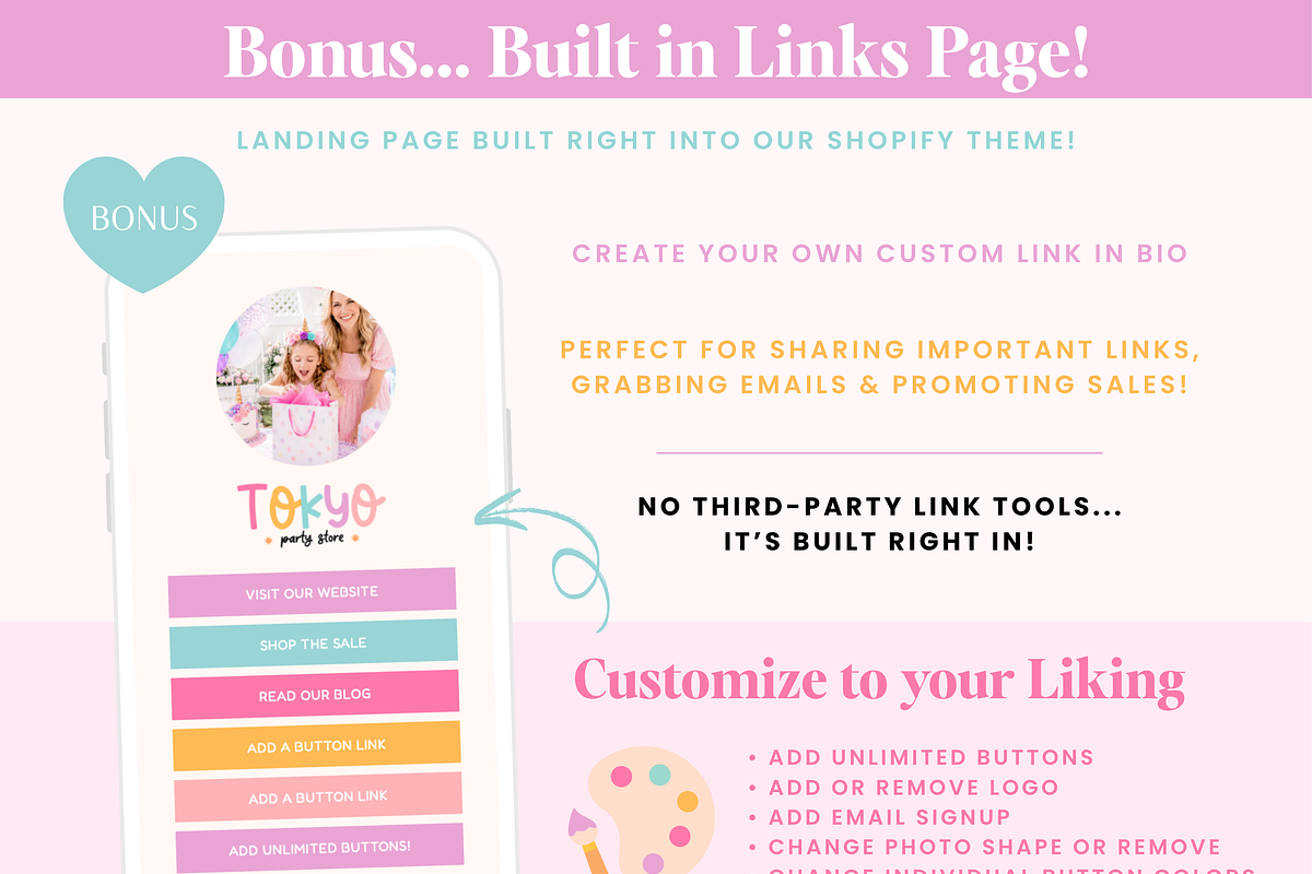 Colorful Rainbow Party Shopify Theme, a Shopify Template by Macarons and Mimosas (Photo 7 of 9)