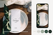 4x9.25 Green Wedding Menu Mockup, an Advertising Mockup by Serenefeeling (Thumbnail 5 of 6)