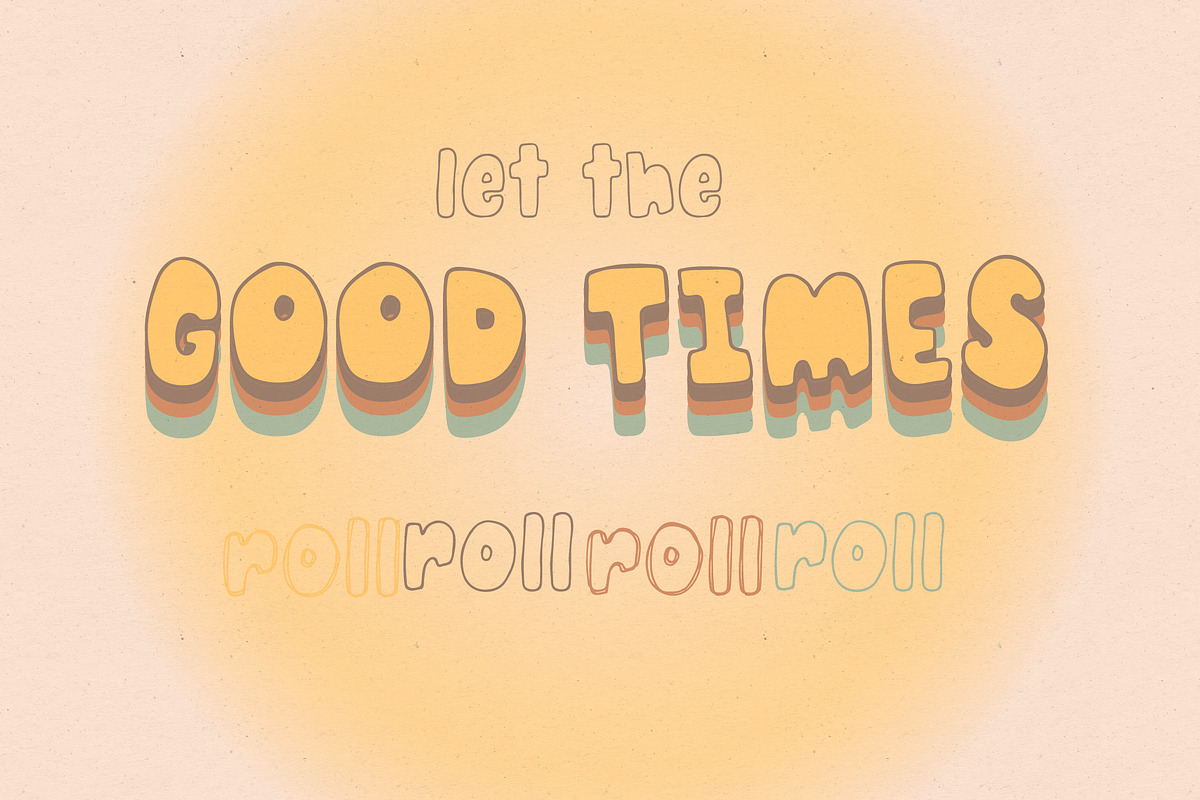 Pudding Pie Retro Font, a Sans Serif Font by Kellie Jayne Studio (Photo 2 of 8)