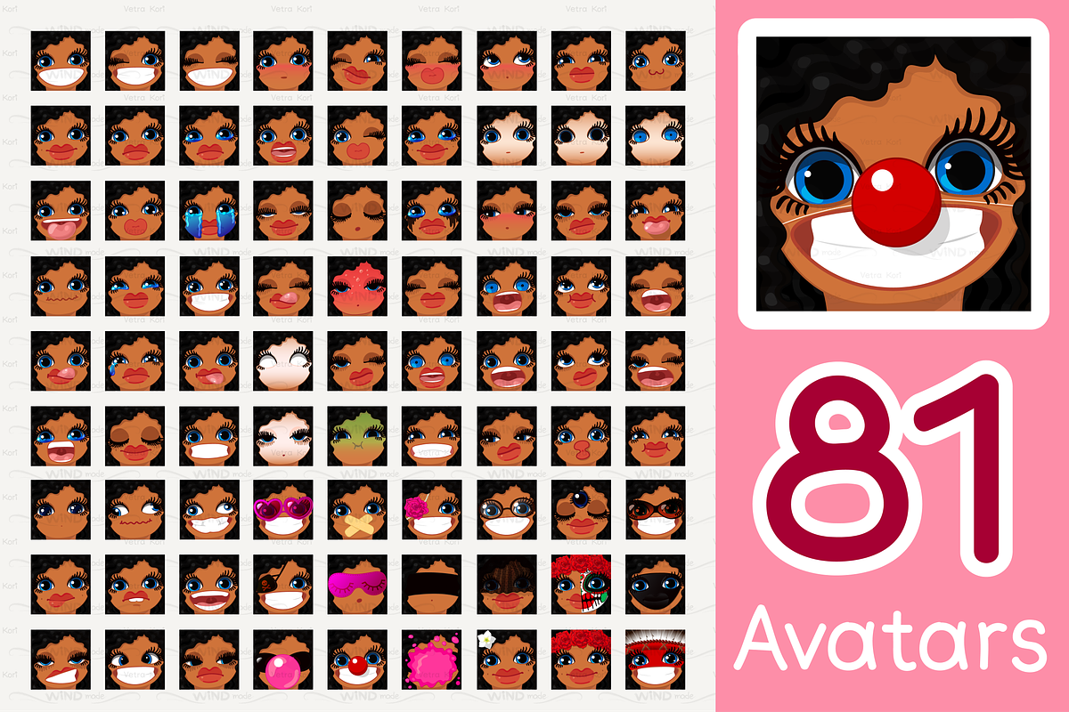 vector BIG avatars SET, a Templates & Theme by WINDmade (Photo 4 of 40)