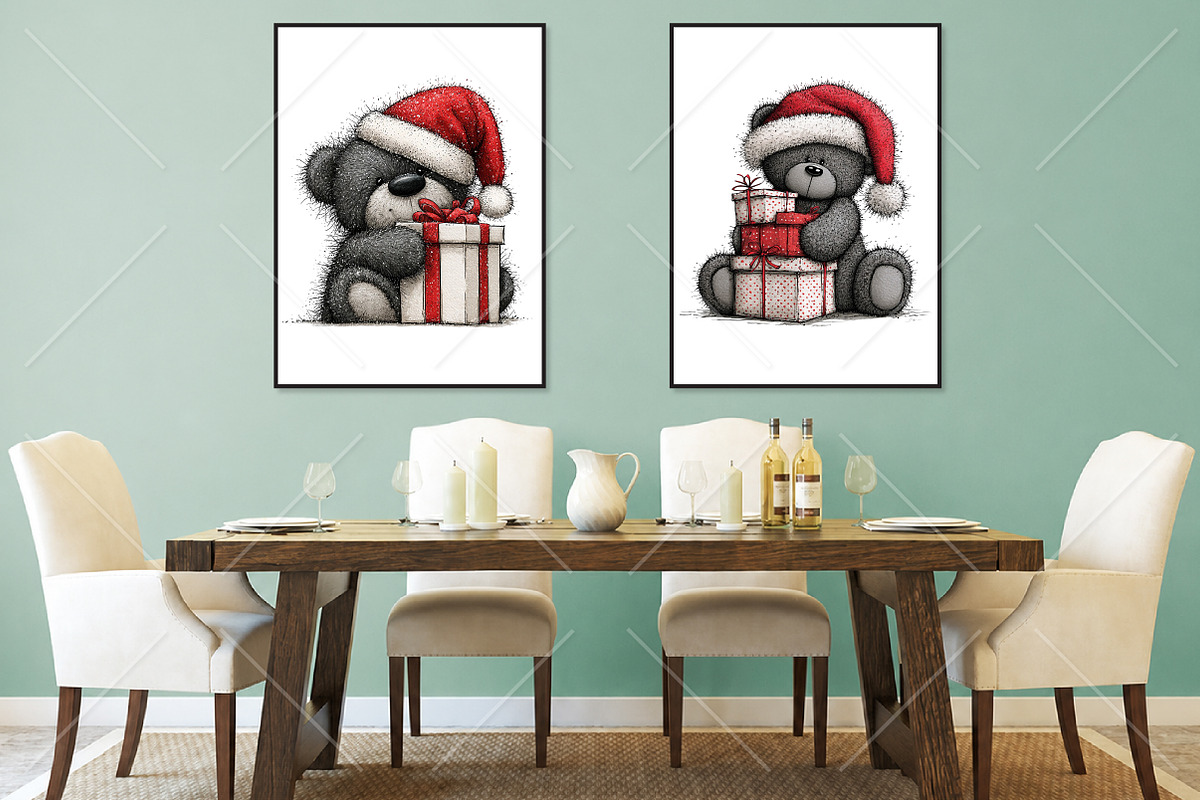Whimsical Teddy Bear Christmas PNG, a Seasonal Illustration by Canvas Craft (Photo 7 of 10)