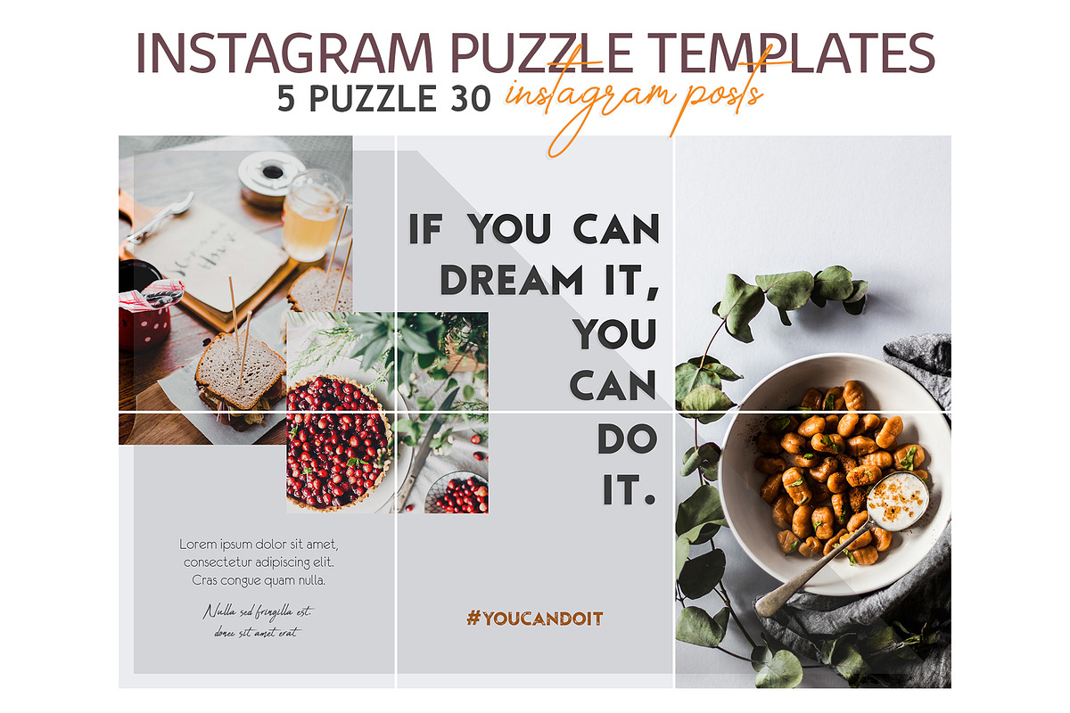 Lifestyle Instagram Puzzle Templates, a Social Media Template by illycreative (Photo 1 of 6)