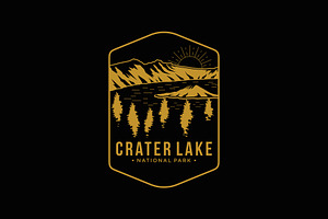 Crater Lake national park logo, a Branding & Logo Template by swarnstudio