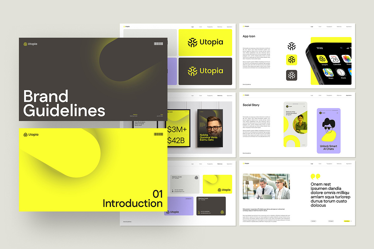 Utopia V4- Brand Guidelines Template, a Branding & Logo Template by graphypix (Photo 3 of 14)