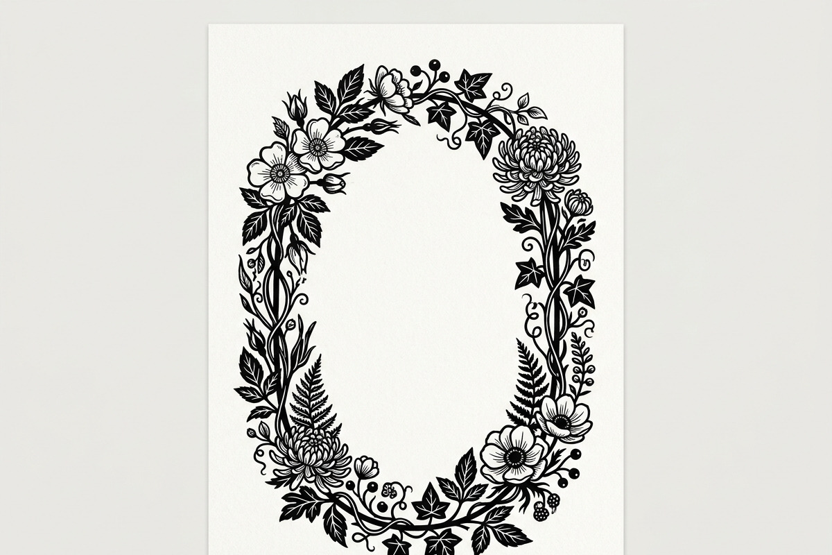 50 Elegant Floral Oval Mirror Frame, a Decorative Illustration by Amazin_art (Photo 8 of 29)