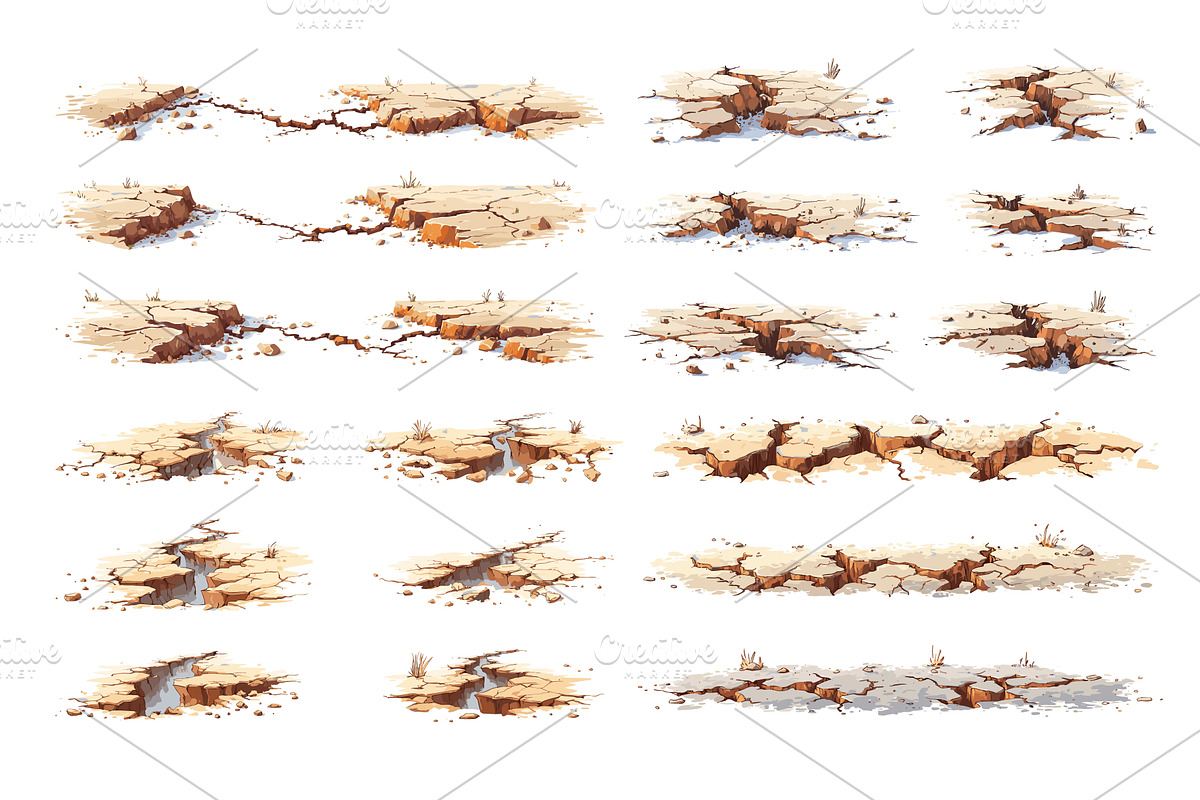 Cracked dry earth texture cartoon, a Texture Illustration by Onyx