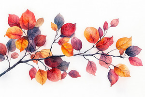 Colorful autumn leaves depicted in v, a Photo by Tanuart