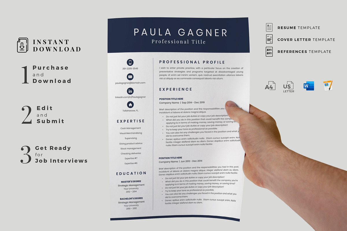 Accountant Resume CV with Experience, a Resume Template by HIRED Design Studio (Photo 8 of 18)