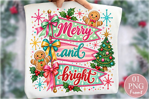 Merry and Bright Christmas PNG, a Seasonal Illustration by Rose Art
