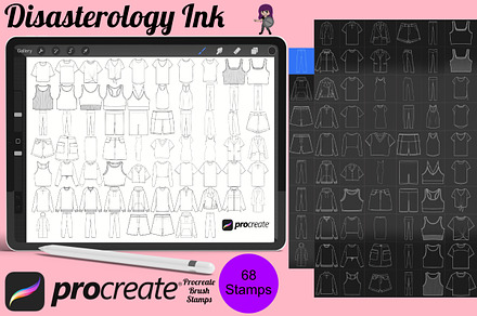 Fashion Clothing Set 1 Procreate, a Brush Add-On by Disasterology Ink