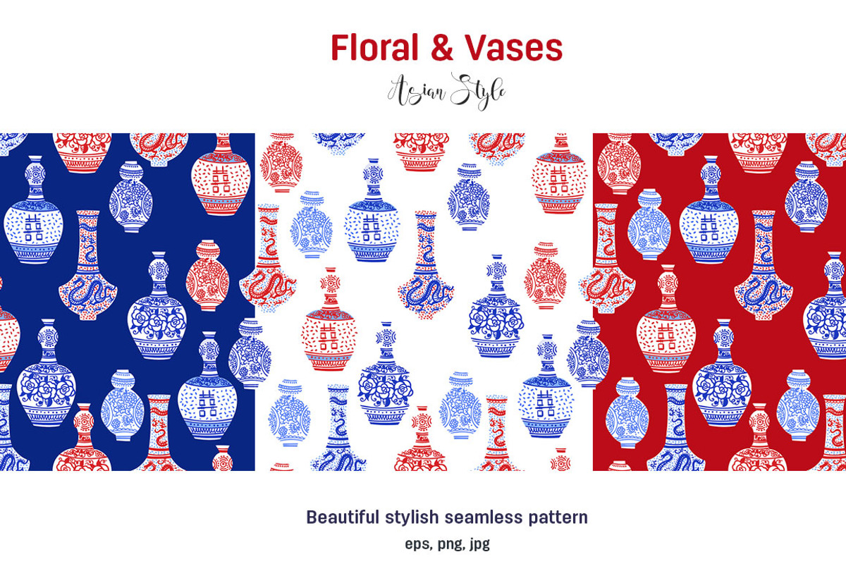 Floral & Vases, a Pattern Graphic by Anastasia (Photo 3 of 11)