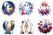 Floral Phantom Moonlight Ghost Clipa, an Illustration by DreamArtGraphic (Thumbnail 3 of 5)