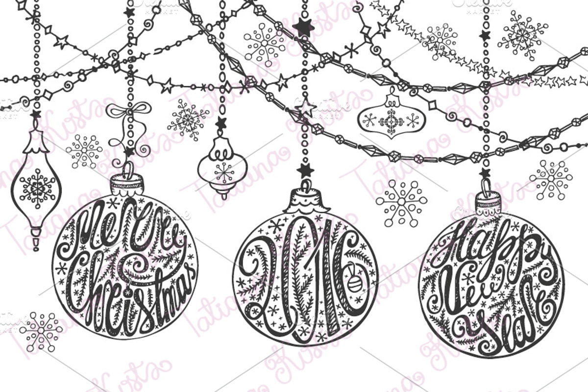 Christmas  ball lettering set, a Card Template by Tatianakost49 (Photo 2 of 4)