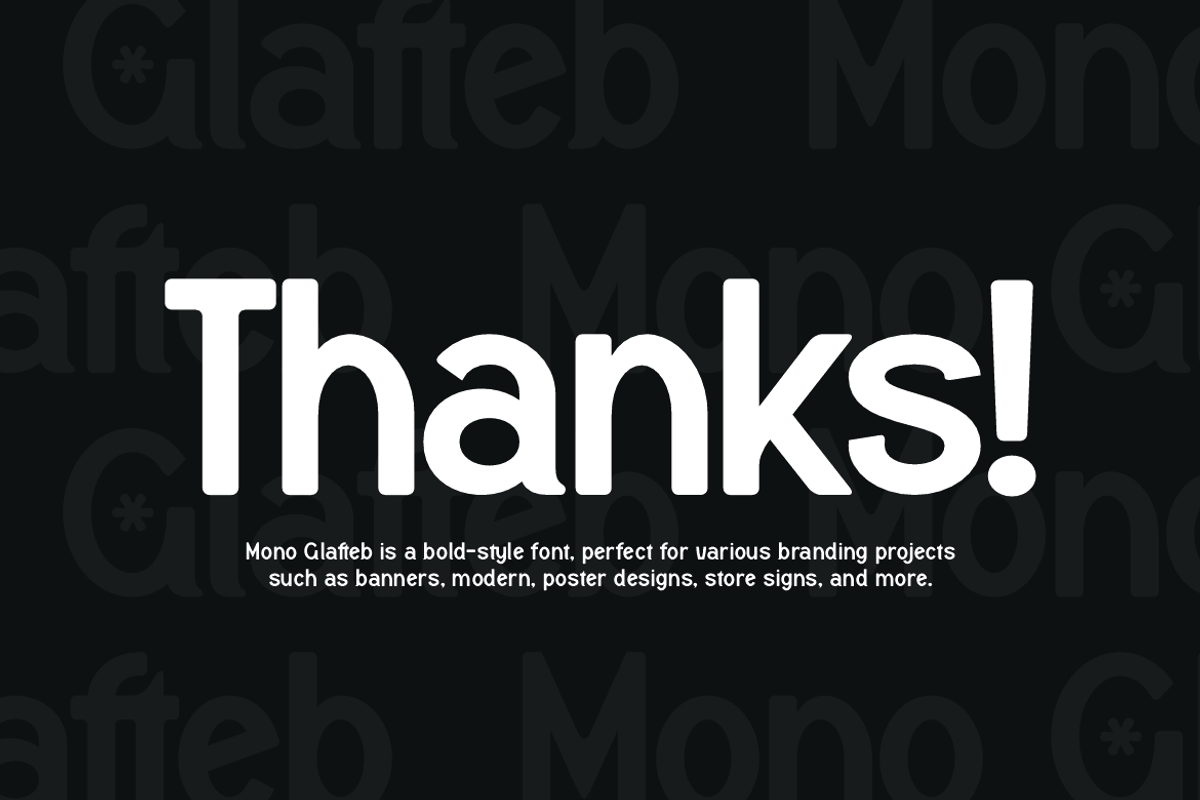 Mono Glafteb - Modern Brand Font, a Sans Serif Font by Iqsiart Studio (Photo 14 of 14)