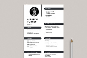 Student CV Resume Canva Editable