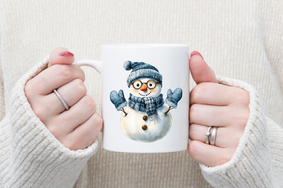 Old Vintage Christmas Snowman Bundle, an Illustration by designcity5 (Photo 5 of 5)