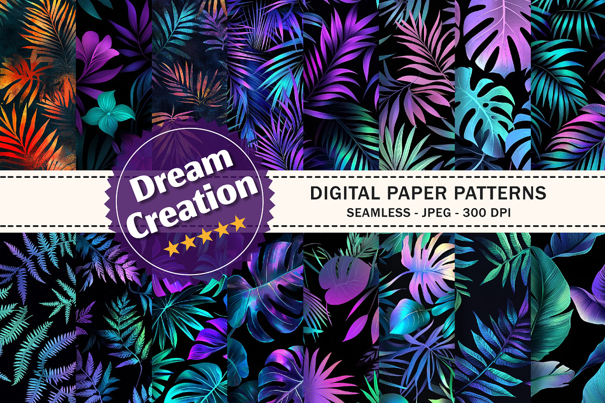 Dark Tropical Shimmer Digital Paper, a Texture Graphic by Dream Creation (Photo 1 of 7)