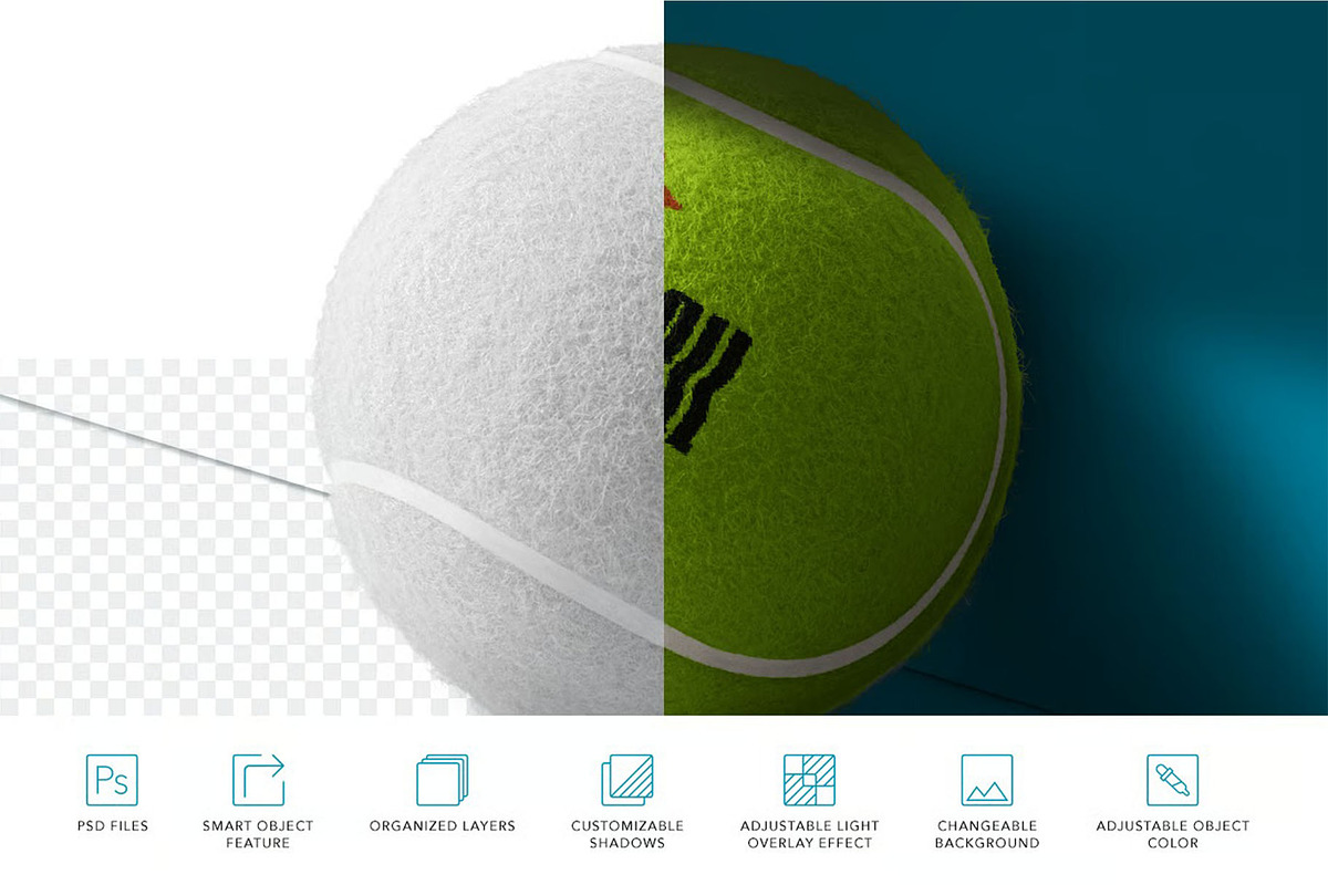 Tennis Ball Mockups, a Product Mockup by megostudi0 (Photo 6 of 6)