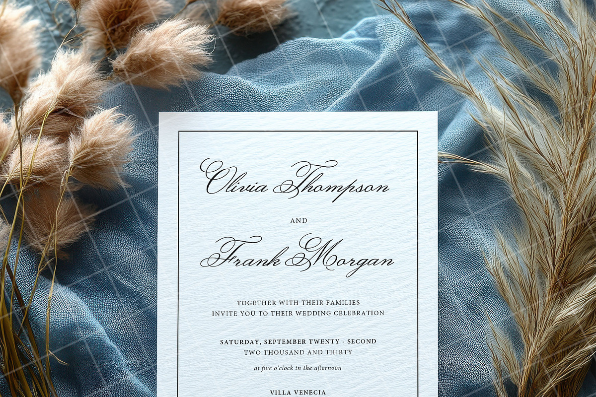 Blue 5x7 Invitation card mockup PSD, an Advertising Mockup by Blush Roses Print (Photo 7 of 8)