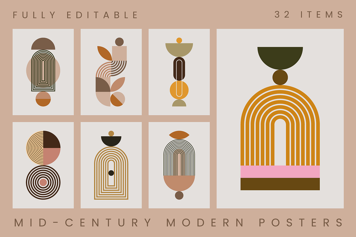 Mid-Century Modern Posters, a Decorative Illustration by Léo Alexandre (Photo 1 of 11)