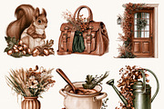 Watercolor Autumn Clipart Bundle, an Object Illustration by BusyDaydesign (Thumbnail 2 of 9)