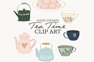 Teatime Clip Art, Tea Party Graphics