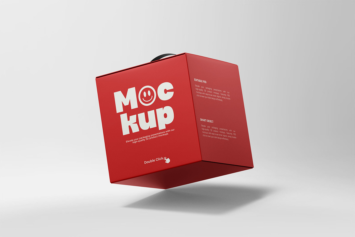 Cardboard Box Mockup with Handle, a Packaging Mockup by RamStudio2 (Photo 8 of 19)