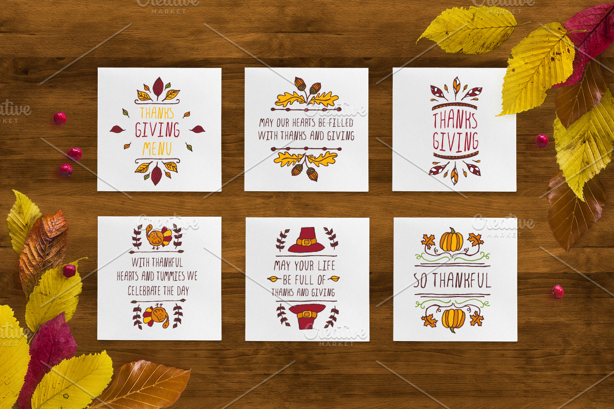 50 Thanksgiving greeting cards, a Decorative Illustration by AV Design (Photo 2 of 10)
